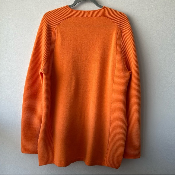 Orange V-Neck Sweater - Picture 6 of 11